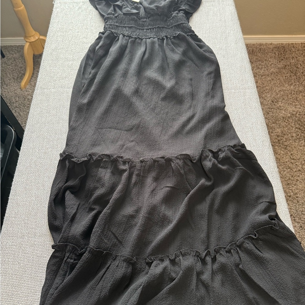 Max Studio Black  Tiered Maxi Dress